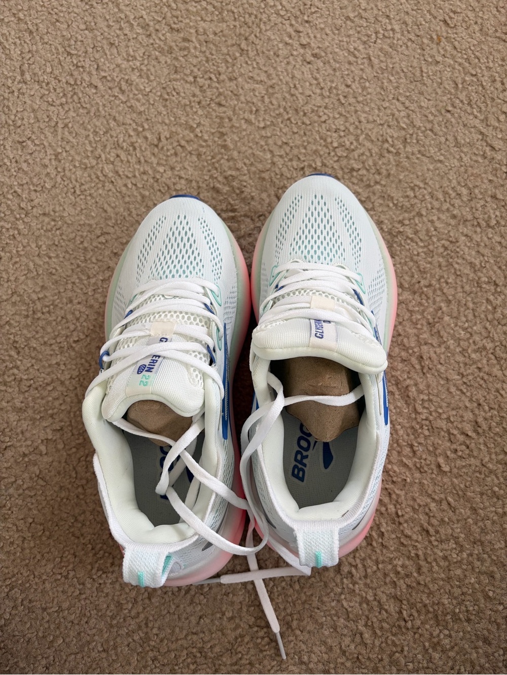 Brooks Women's Running Shoes White Mint Pink Glycerin 20 Styled - Picture 4 of 6